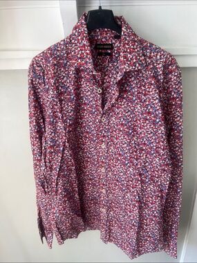 Antony Morato Red, Blue & White Micro-Print Dress Shirt